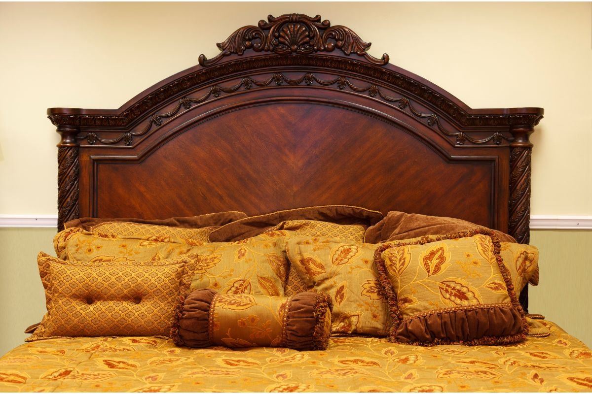 wooden carved bed